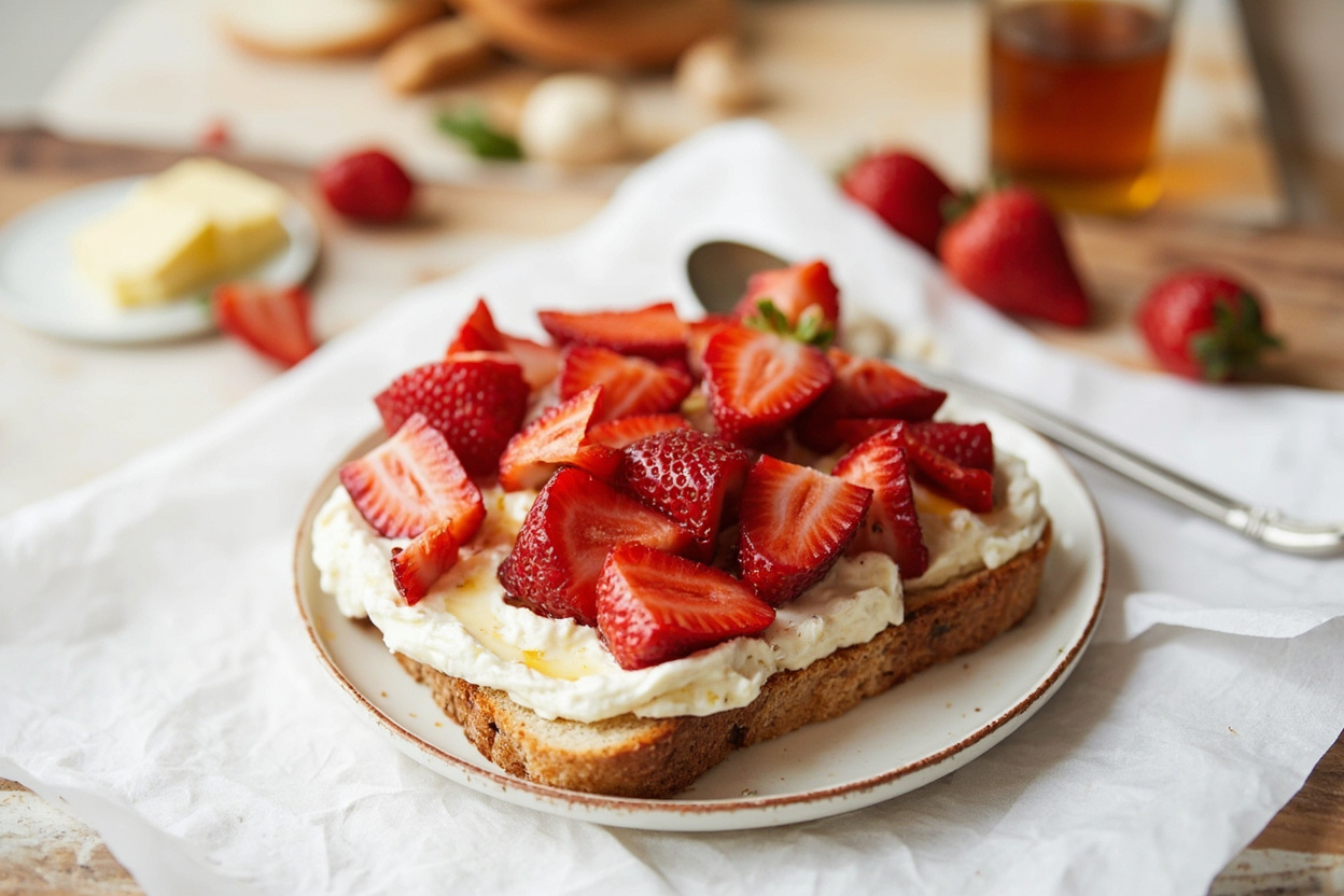 Honey Roasted Strawberry Ricotta Toast