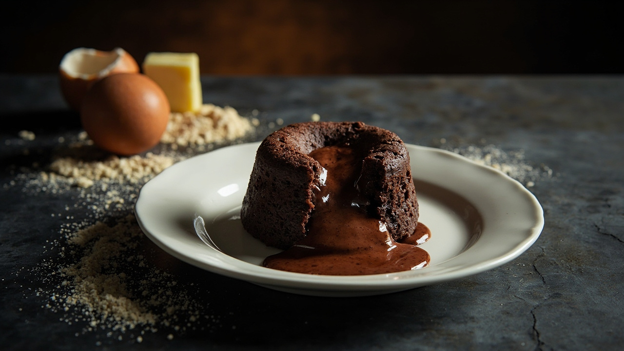 Keto Almond Flour Chocolate Lava Cake