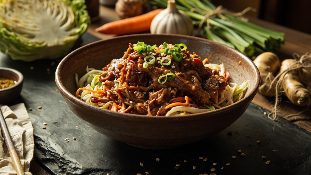 Korean BBQ Pulled Pork with Sesame Slaw