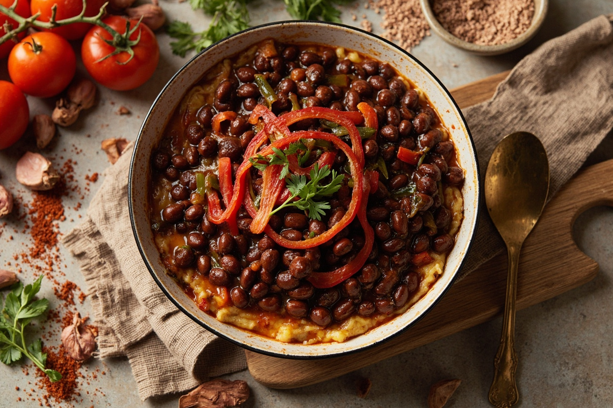 Lagos Mashed Beans in Smoky Pepper Sauce