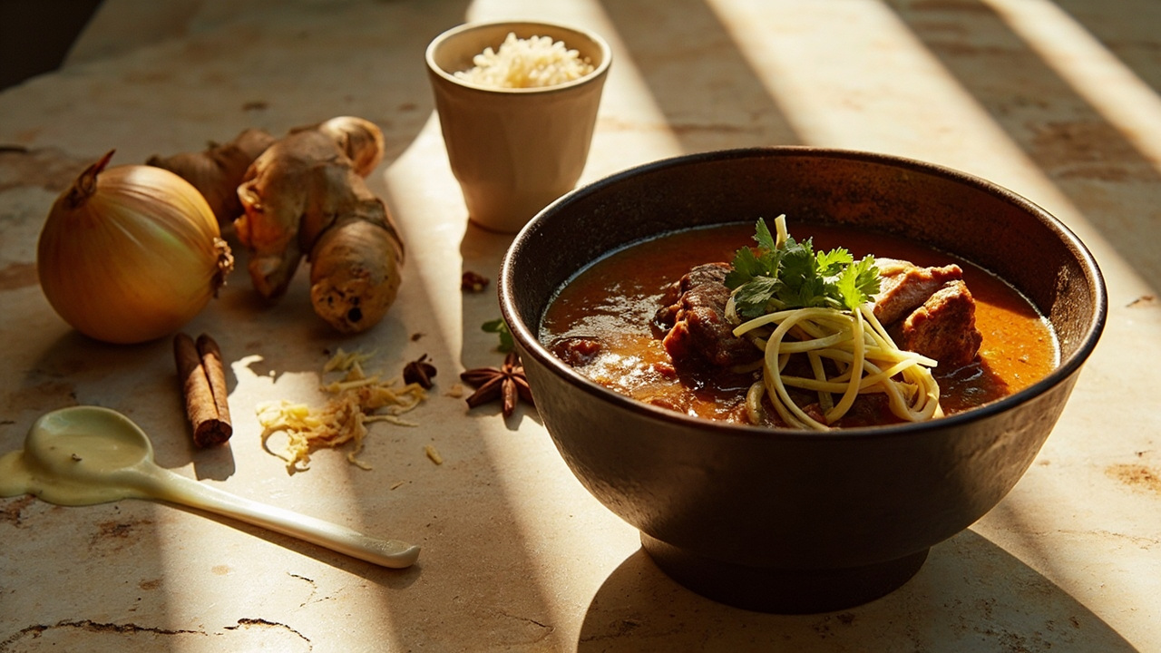 Lahori Nihari: Slow-Smoked Beef Stew with Yogurt and Warm Spices