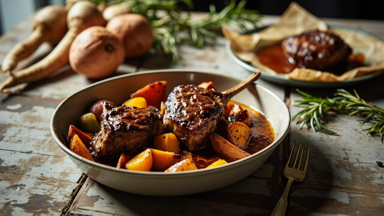 Lamb and Parsnip Tray-Bake with Sweet Potato