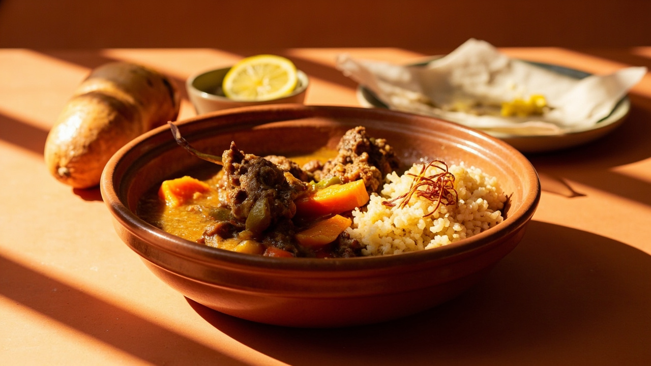 Lamb Tagine with Saffron, Honey, and Sweet Potato