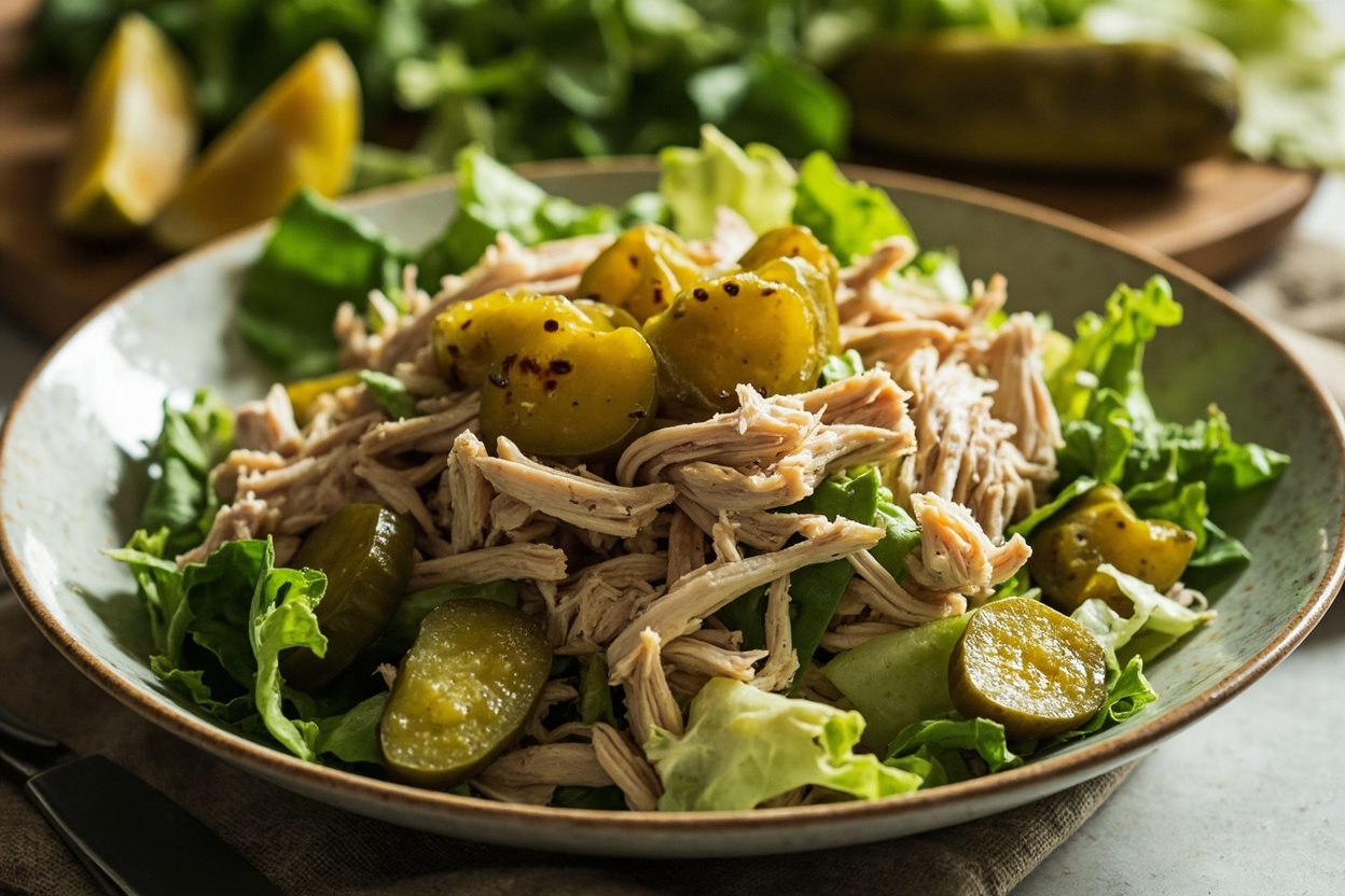 Leftover Chicken and Pickle Salad