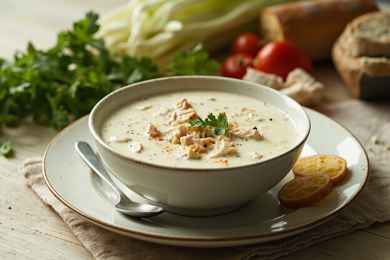 Leftover Chicken and Yogurt Soup