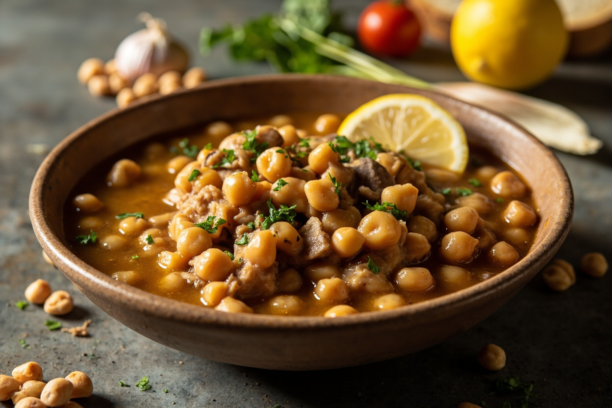 Lemon and Garlic Chickpea Stew