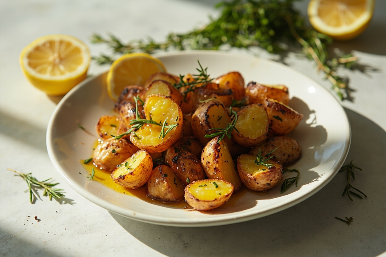 Lemon and Herb Oil Roasted Potatoes