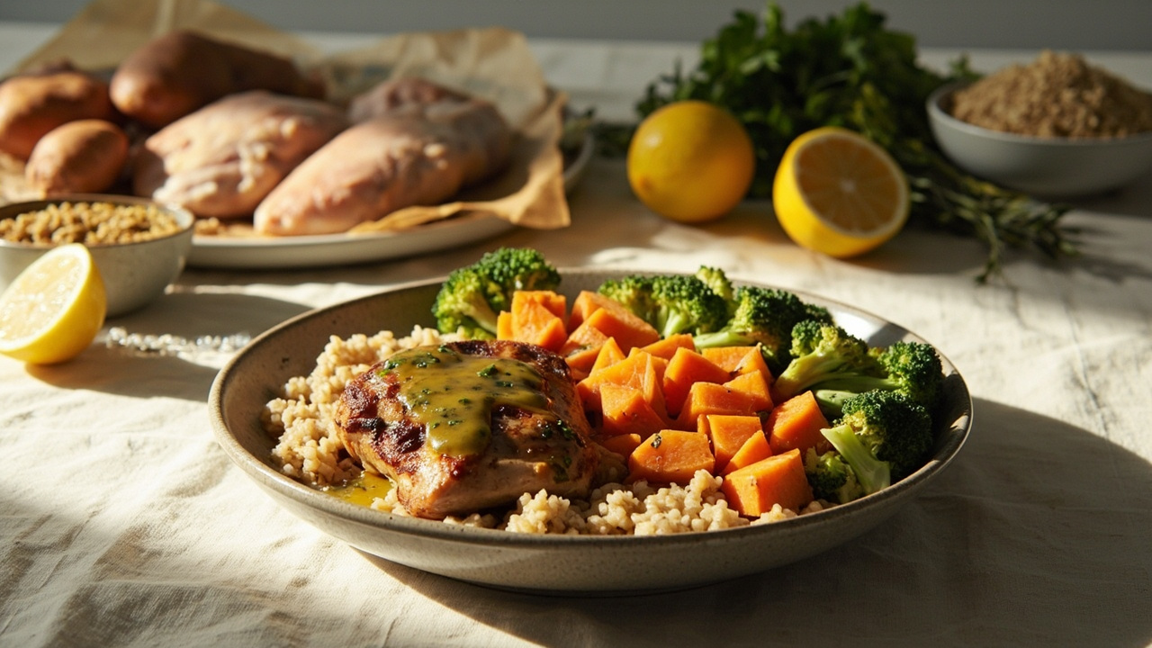 Lemon Herb Chicken & Quinoa Meal Prep Bowls