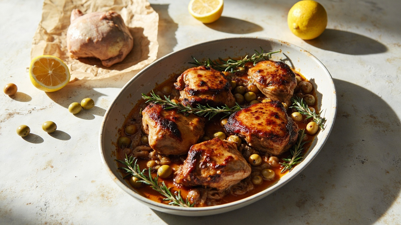 Lemon-Herb Chicken Skillet with Olives