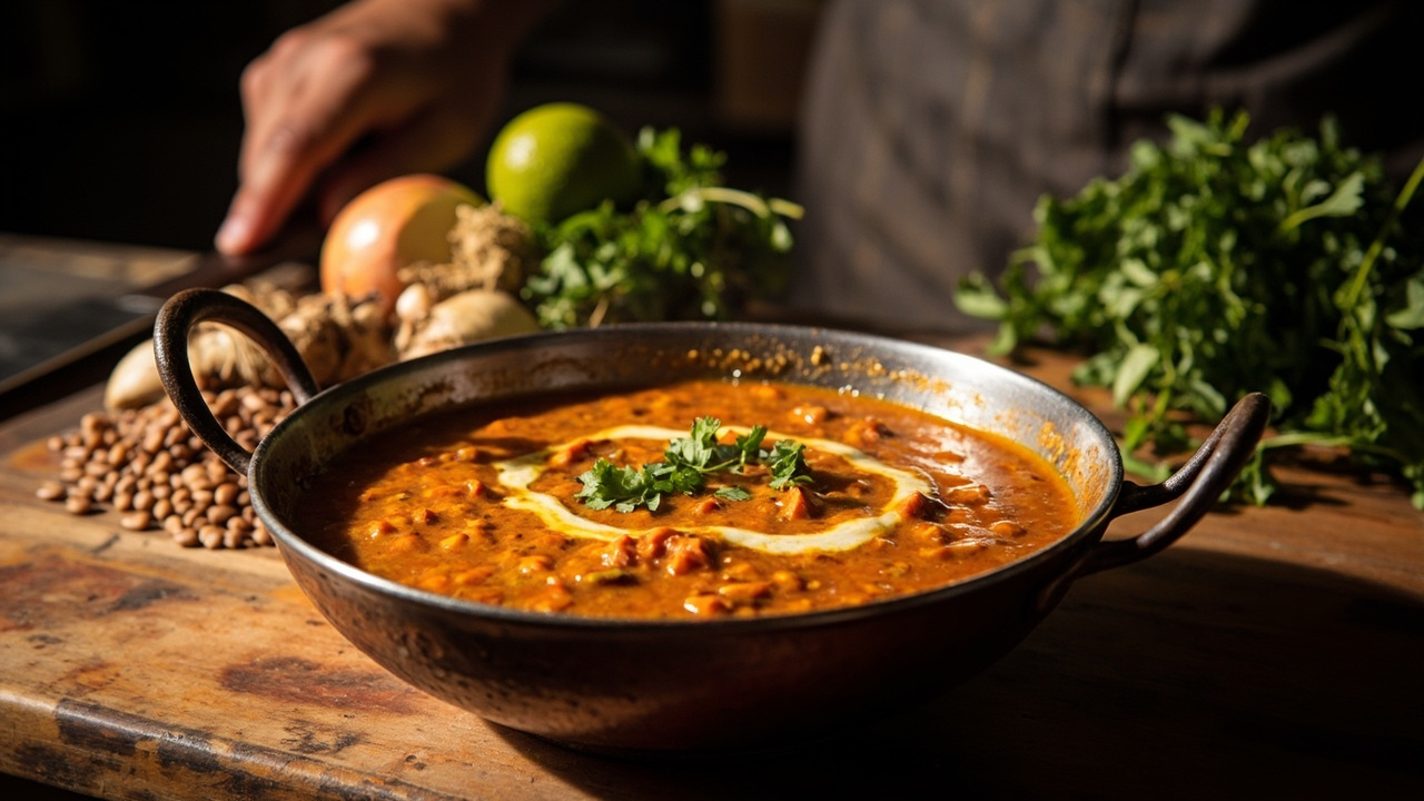Lentil and Tomato Dal with Garlic Tarka and Fresh Lime