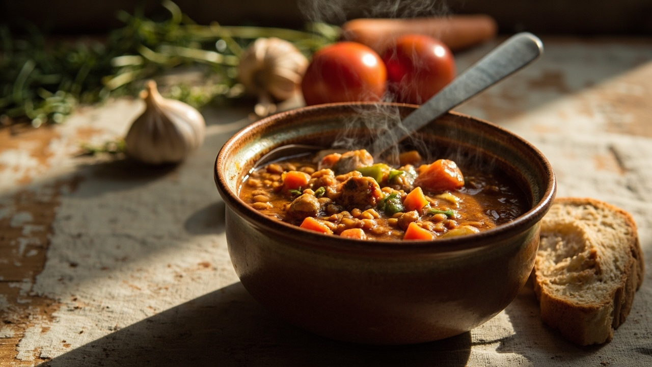 Lentil and Tomato Stew with Thyme and Paprika