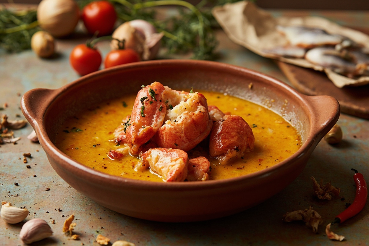 Lobster Cazuela Finished with Almond Picada