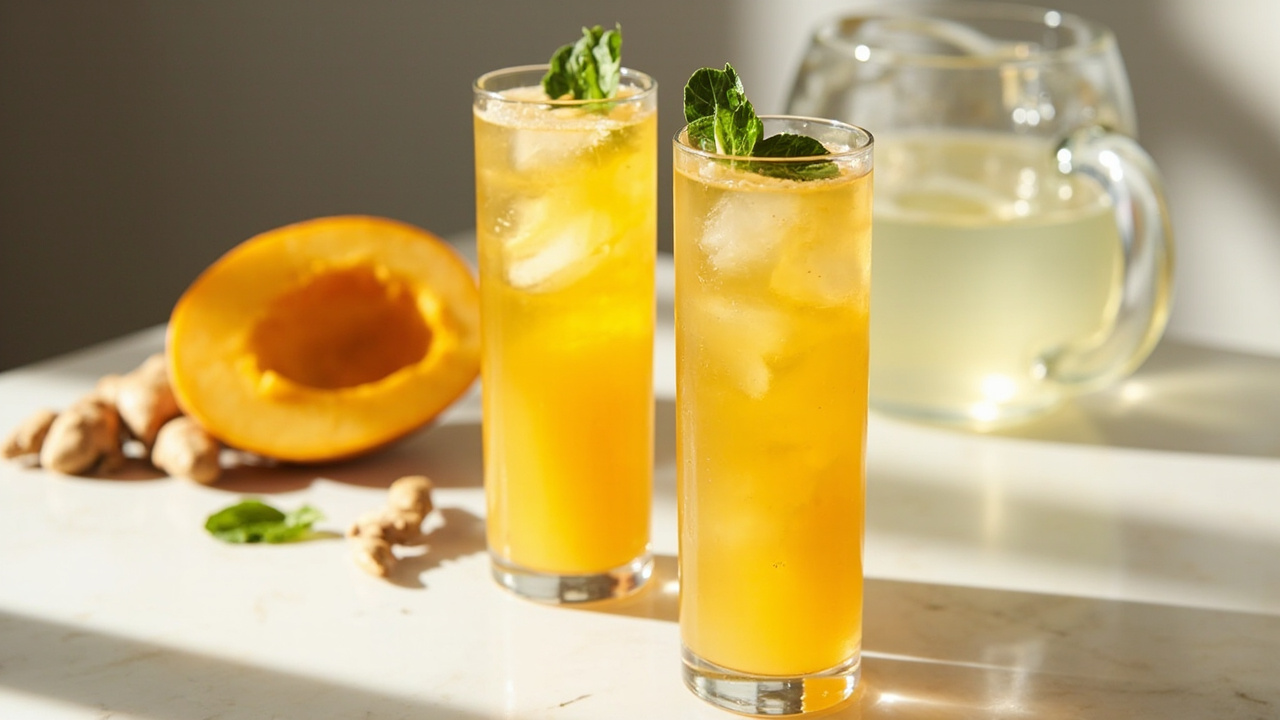 Mango Ginger Basil Sharbat