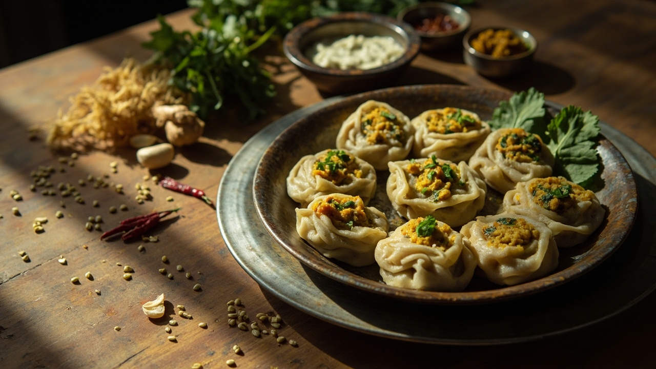Spinach Muthia — Steamed Greens Dumplings with Cumin