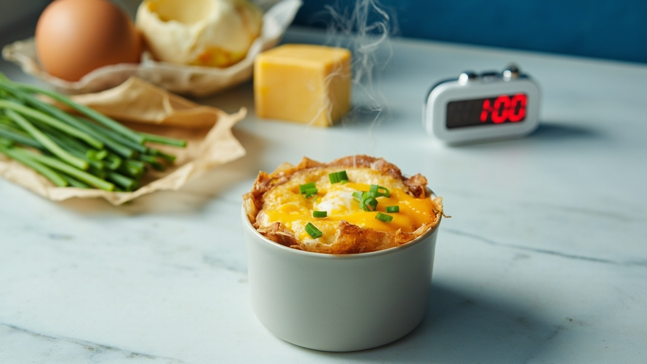 Microwave Crispy Egg and Cheese Breakfast Muffin