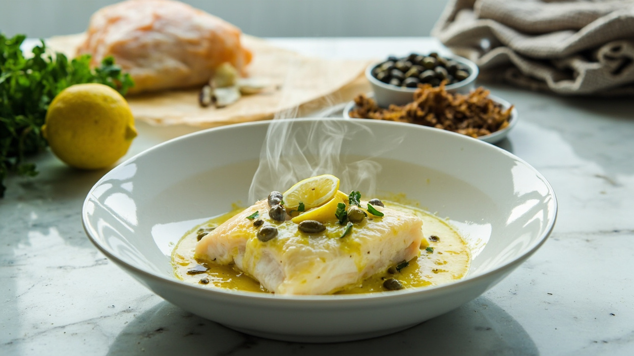 Microwave Lemon Capers Cod