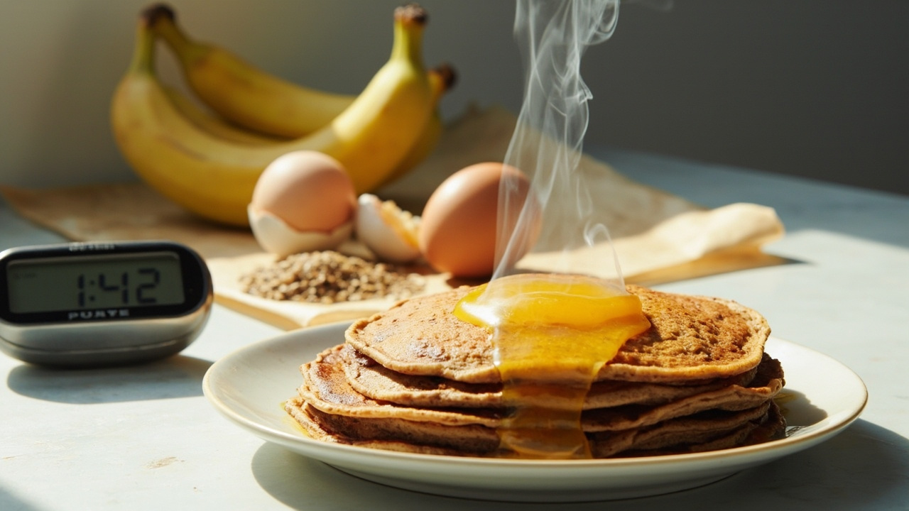 Microwaved Buckwheat Banana Pancake