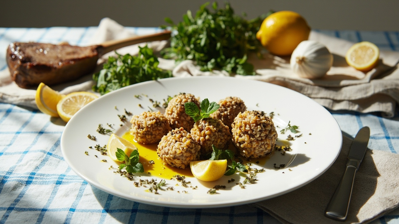 Mint and Sesame Lamb Bites with Lemon and Oregano