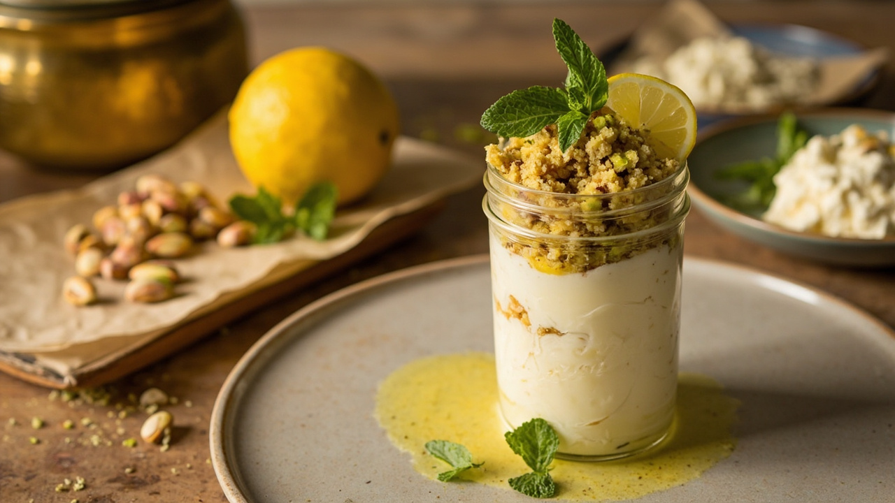 Minted Lemon Ricotta Parfait with Pistachios