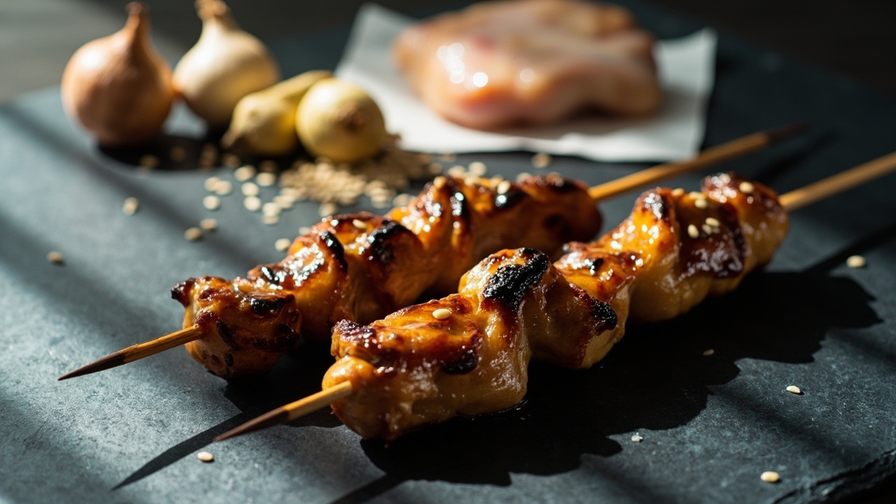Miso-Glazed Chicken Thigh Skewers