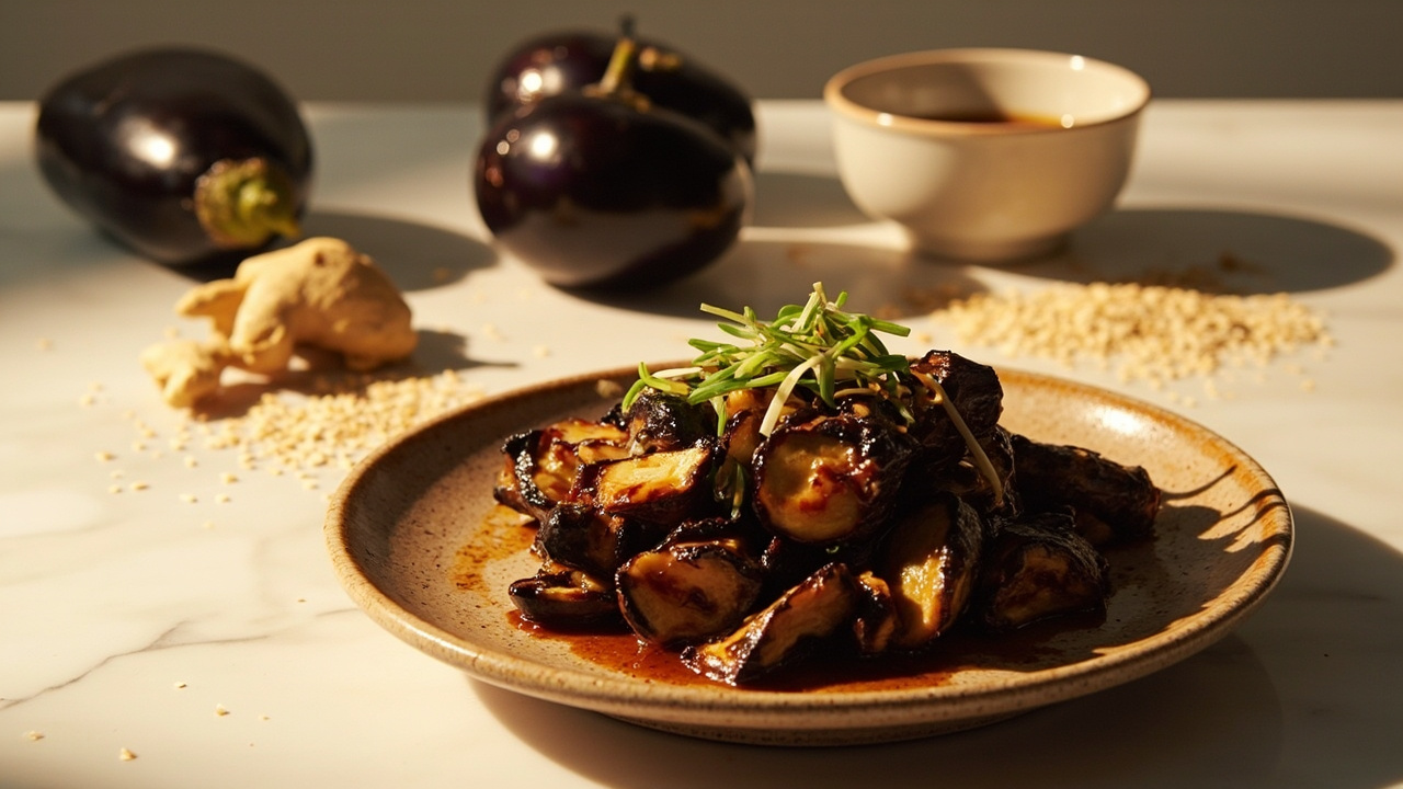 Miso-Glazed Eggplant with Sesame and Ginger