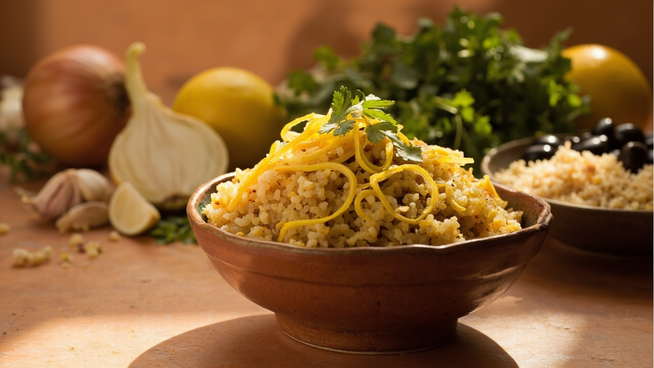 Moroccan Quinoa Pilaf with Saffron and Lemon