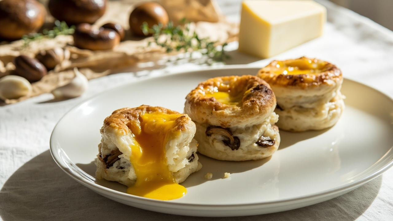 Mushroom and Manchego Bruffins