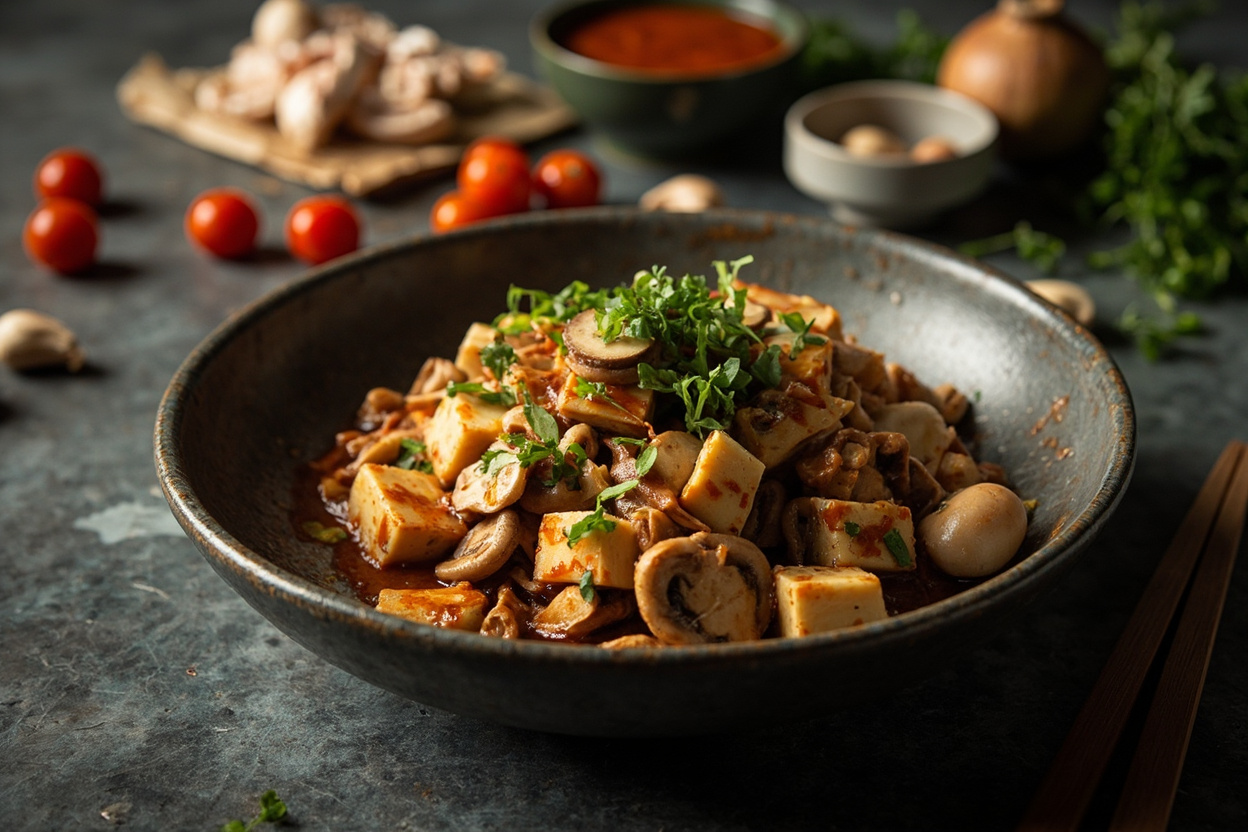 Mushroom and Tofu Claypot