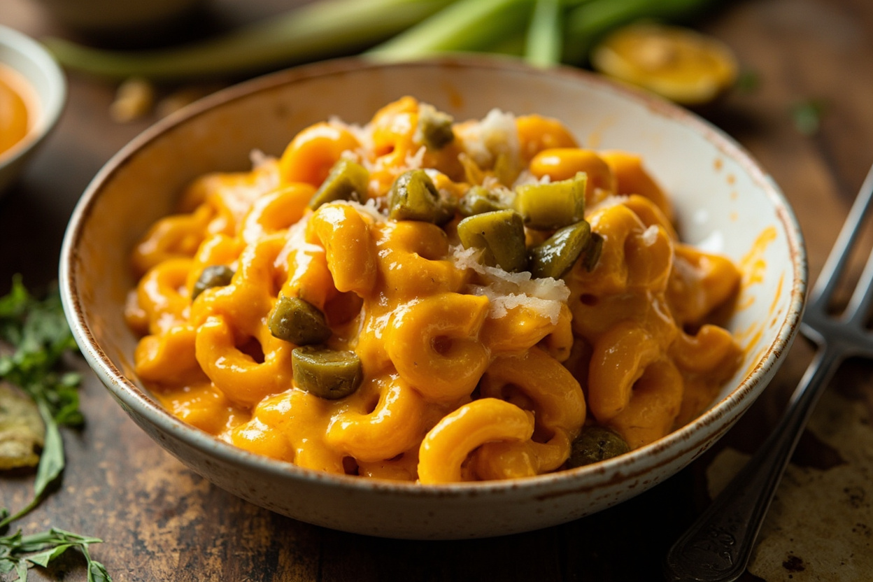Nacho Cheese and Pickle Mac