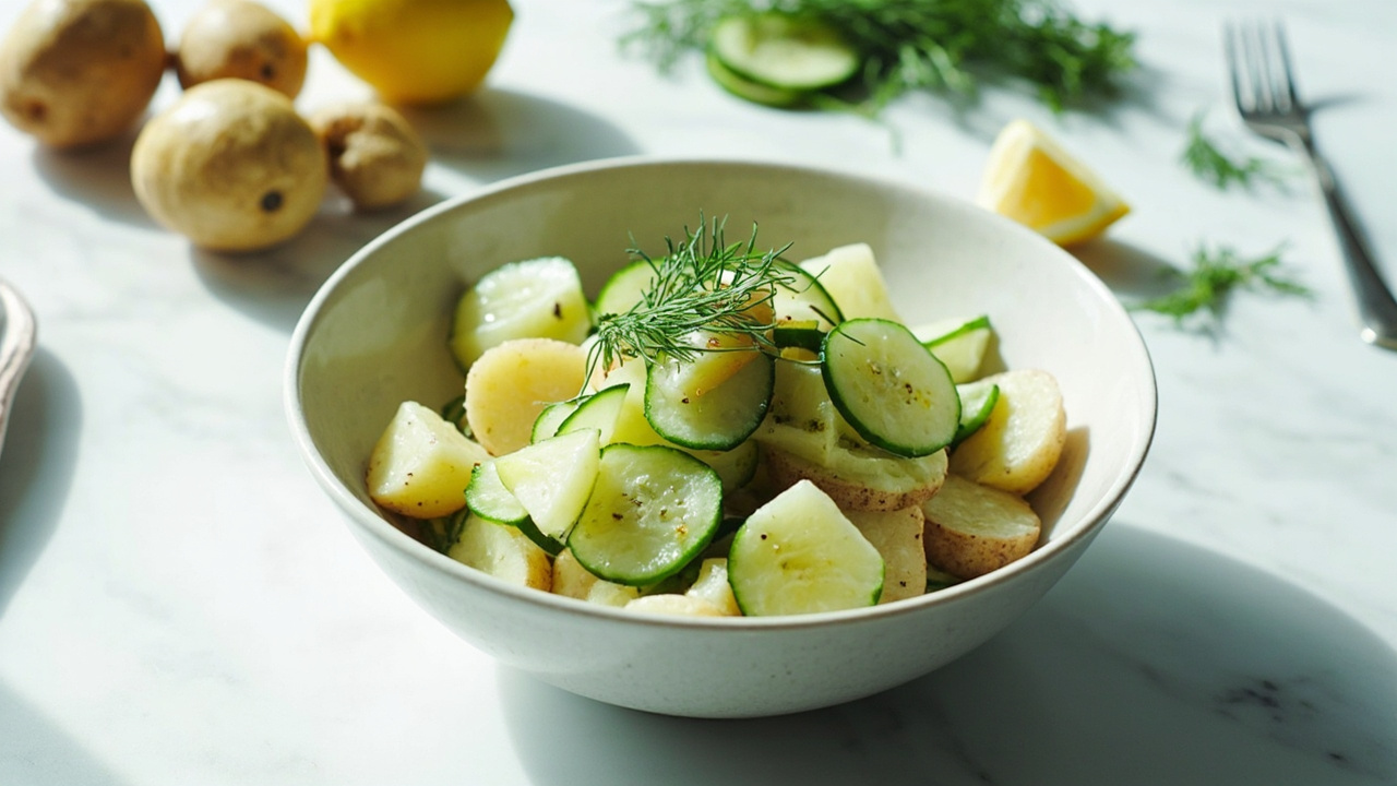 New Potato and Cucumber Salad with Dill Vinaigrette