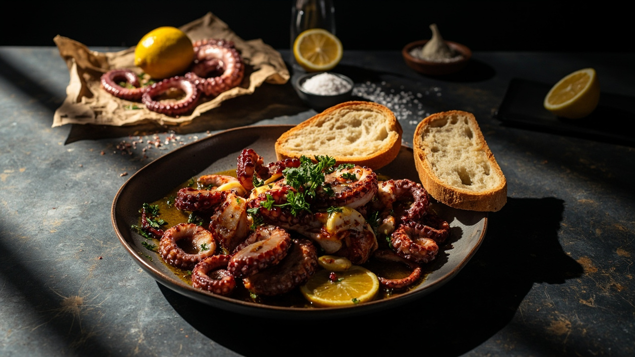Octopus a la Plancha with Paprika, Lemon and Garlic