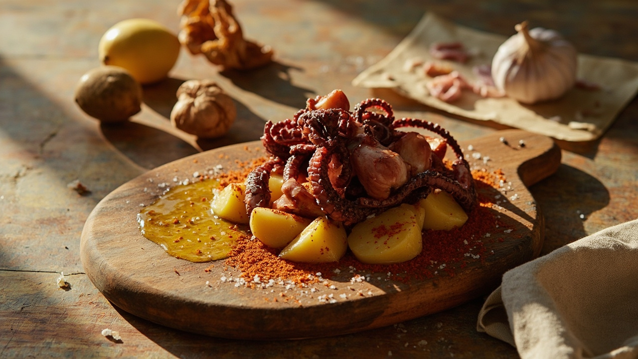 Octopus Boiled with Smoked Paprika and Potatoes