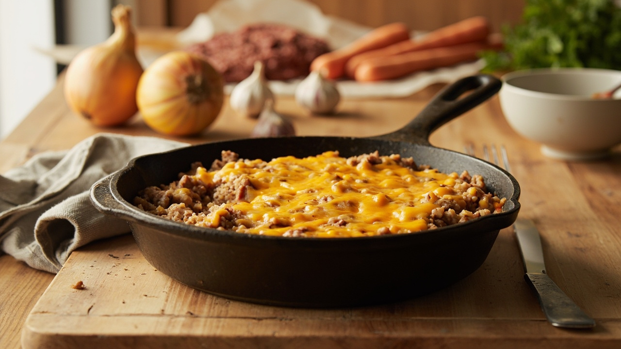One-Pan Cheesy Ground Beef and Rice Skillet