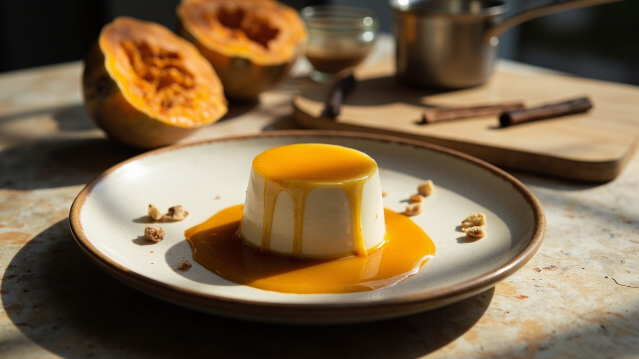 Panna Cotta with Spiced Butternut Squash Caramel