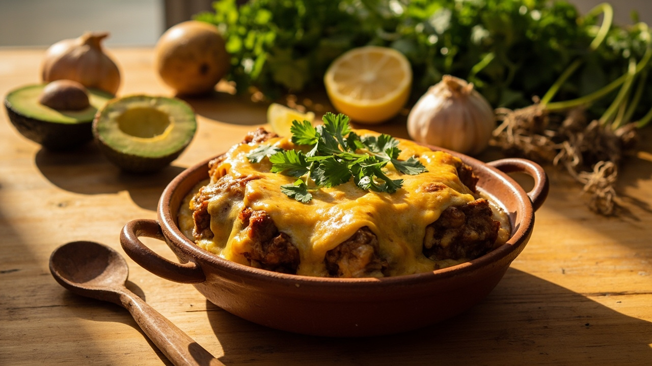 Papas Rellenas Horneadas con Carne Molida y Hogao