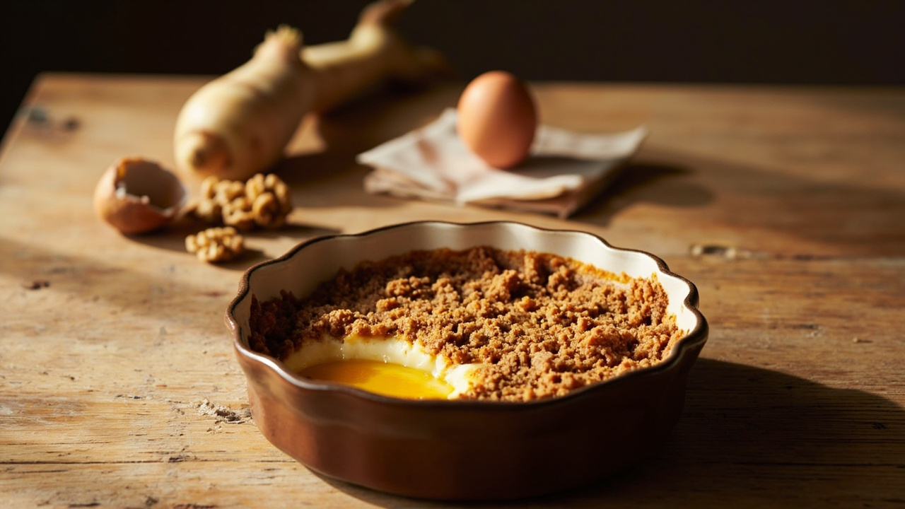 Parsnip Maple Pudding with Walnut Crumble