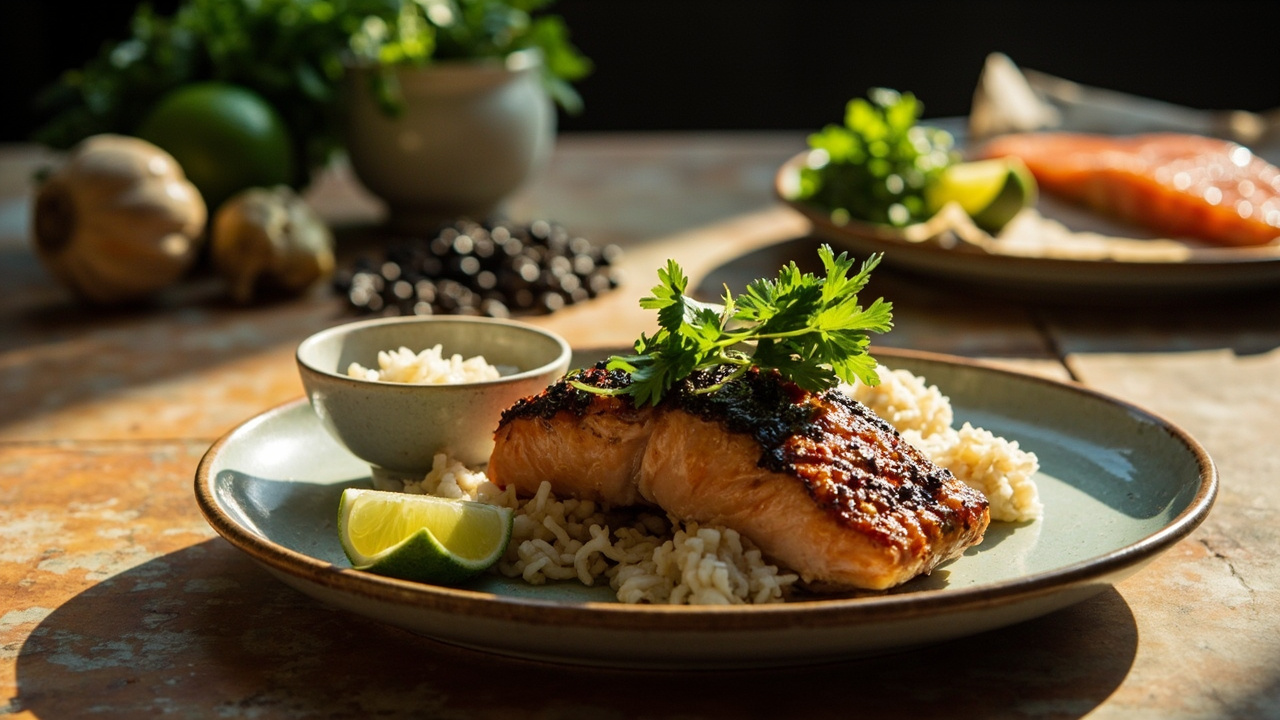 Pepper-Crusted Salmon with Palm Sugar Marinade