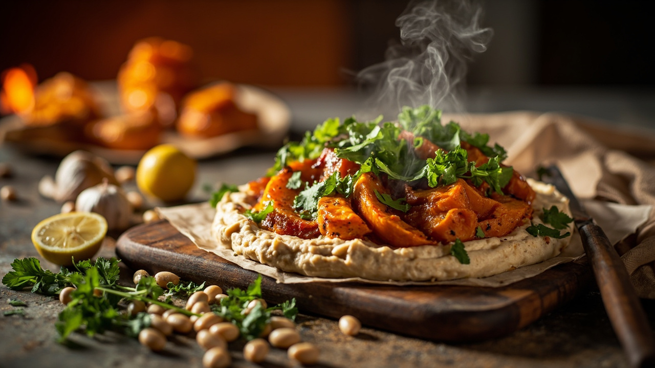 Peri-Peri Roasted Butternut Spears with Bean Smash