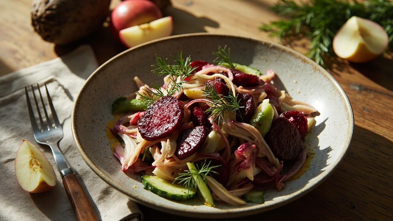 Pickled Beet and Apple Salad with Dill