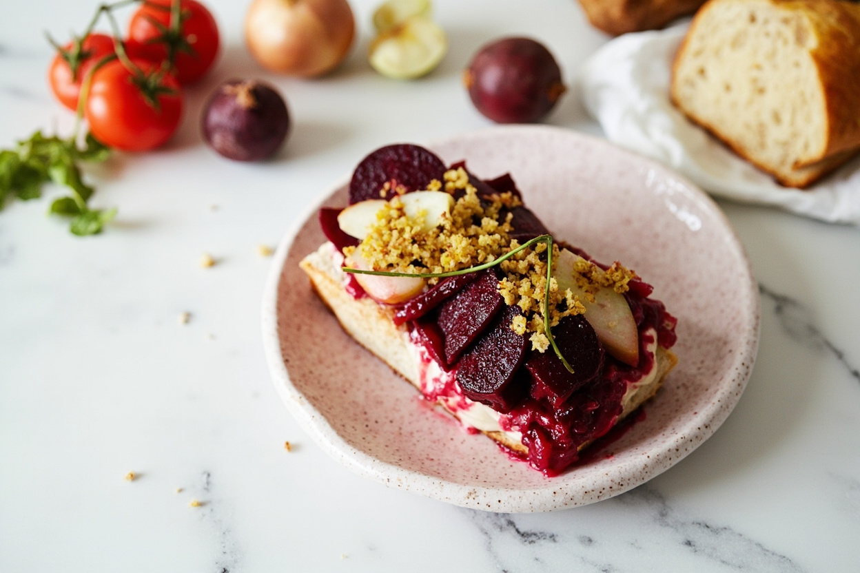 Pickled Beet and Apple Smørrebrød