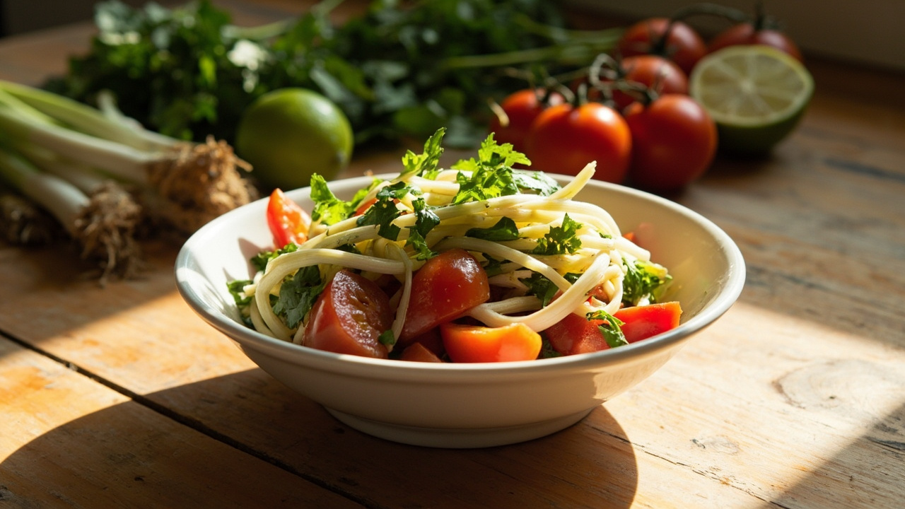 Pickled Scallion and Tomato Salad with Lime