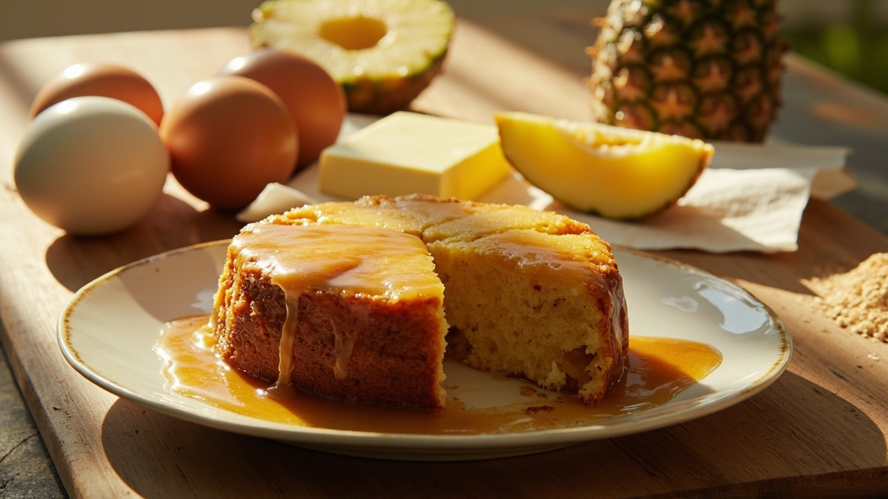 Pineapple Corn Cake with Maple Glaze