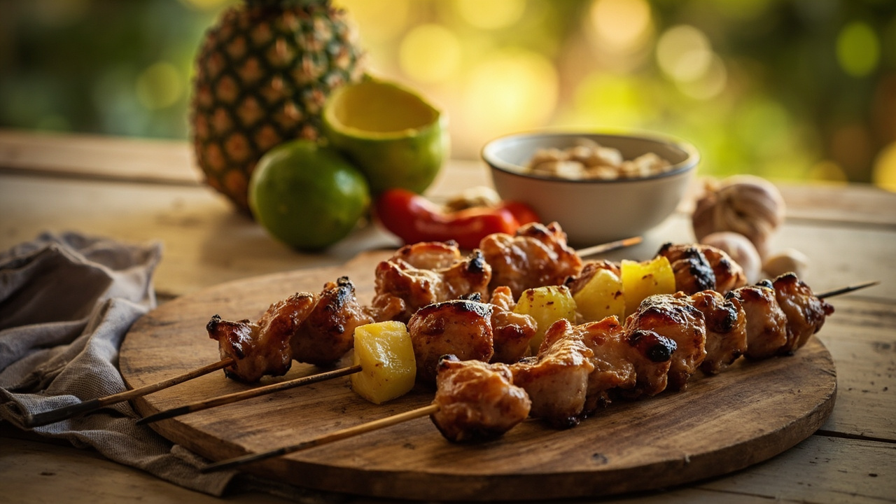 Pineapple Pork Belly Skewers