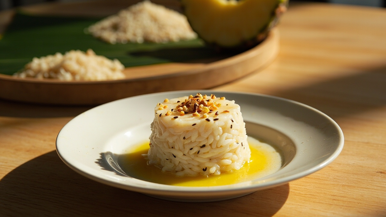 Pineapple Sticky Rice with Sesame and Vinegar
