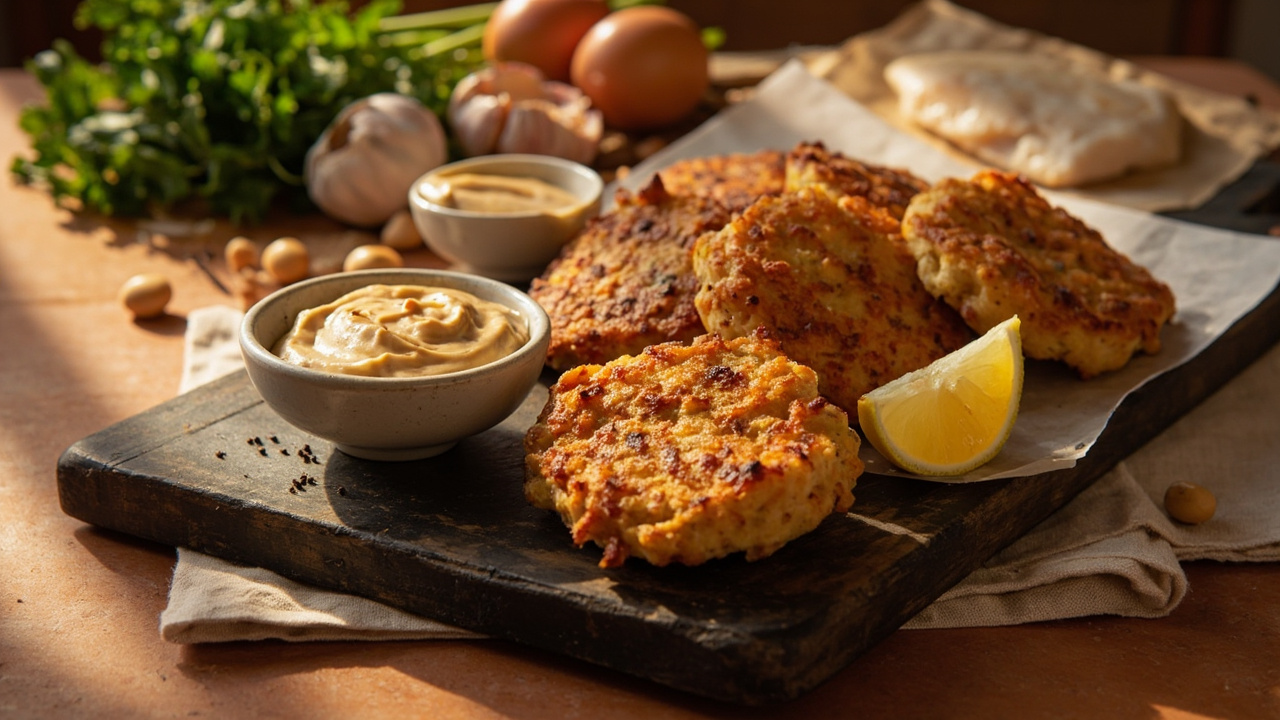 Pinto Bean and Cod Fritters with Smoked Paprika Aioli
