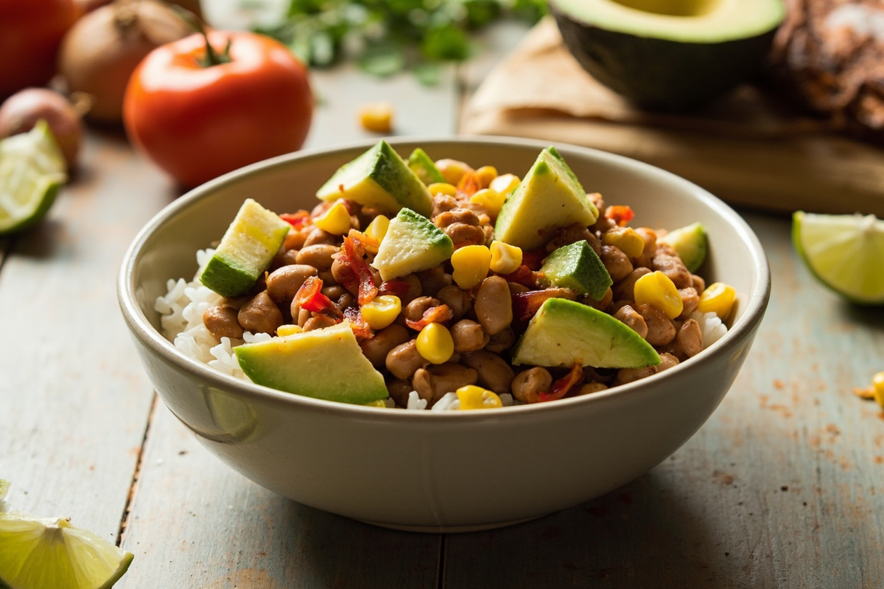Pinto Bean and Corn Burrito Bowl