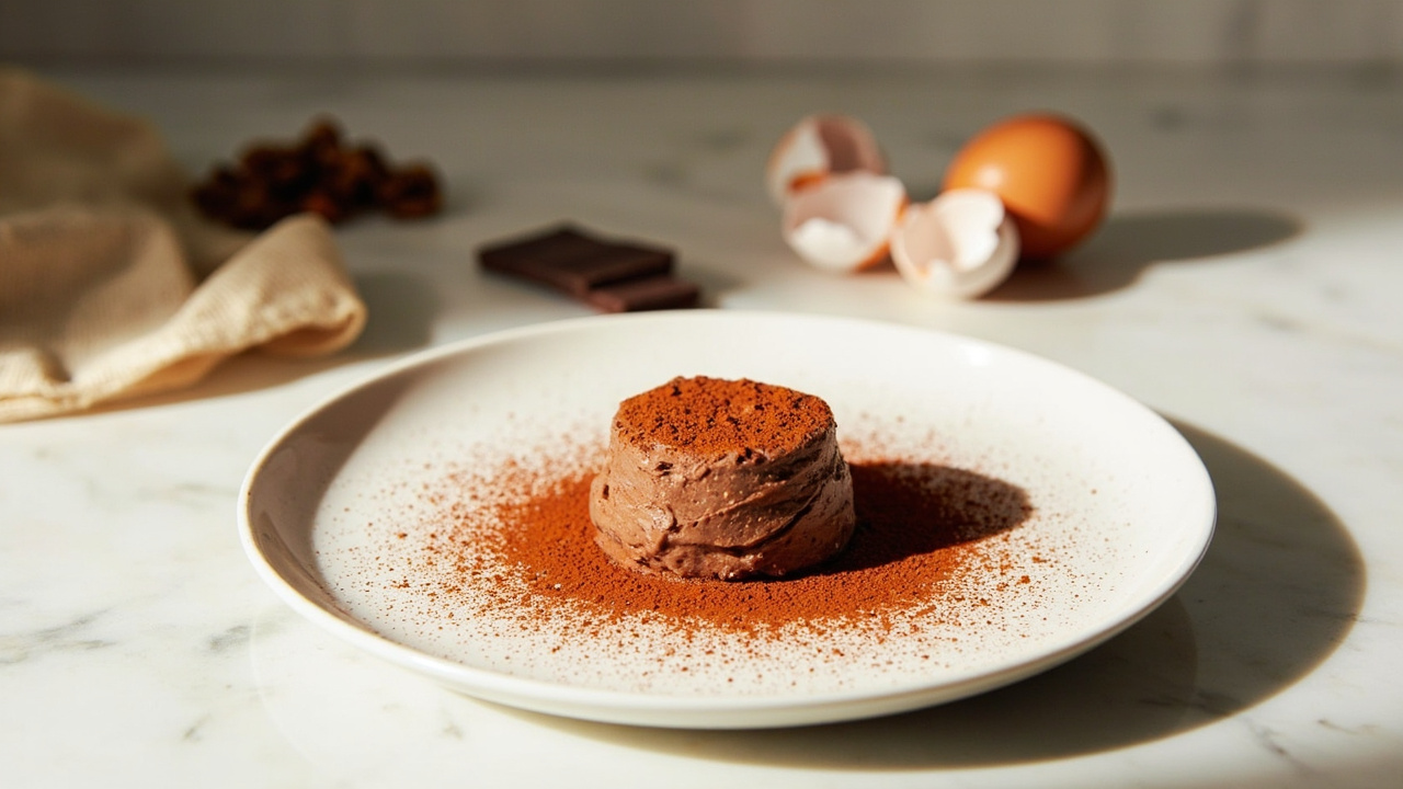 Pinto Bean Chocolate Mousse with Smoked Paprika Dust