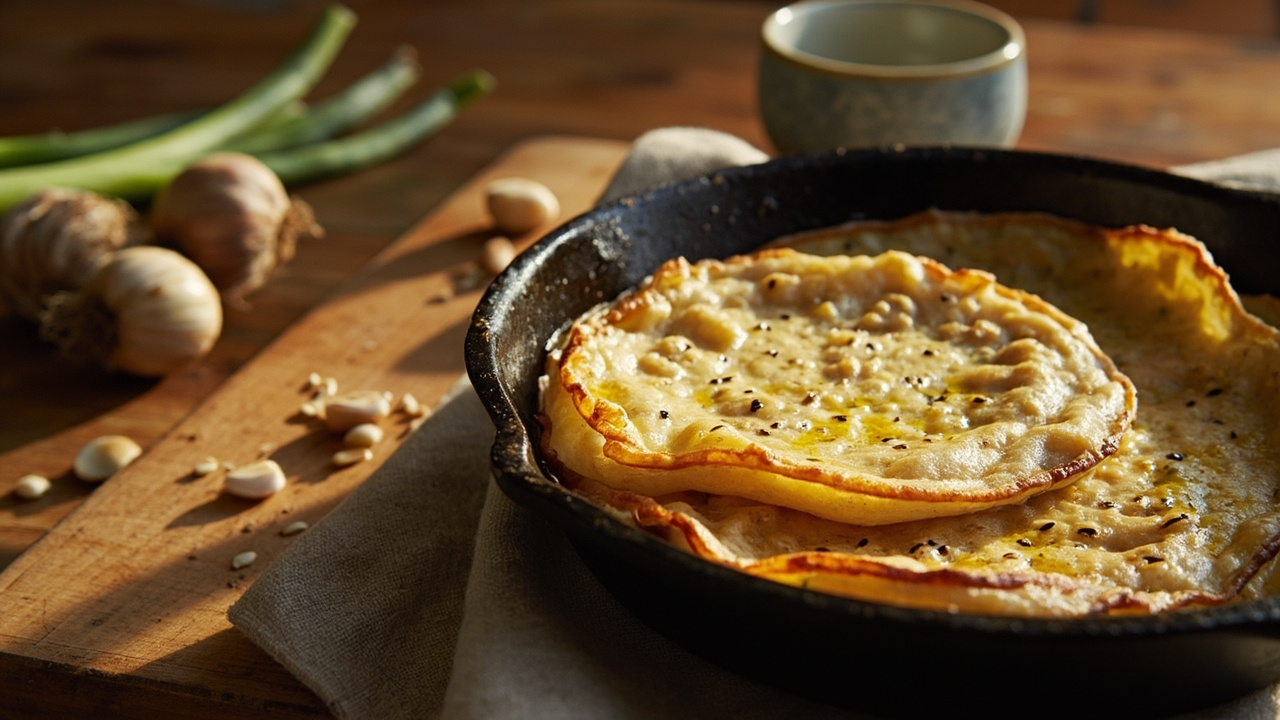 Pinto Bean Jeon with Scallion and Sesame