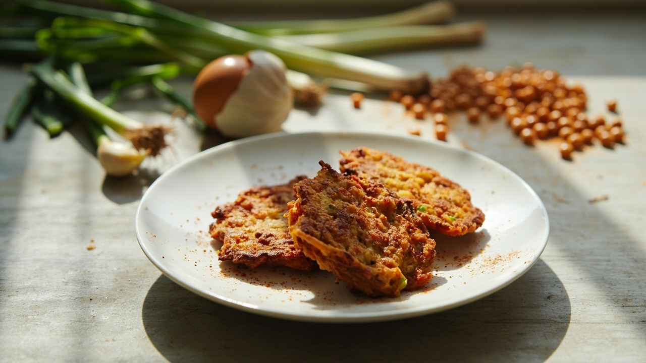 Pinto Bean & Scallion Fritters with Smoked Paprika