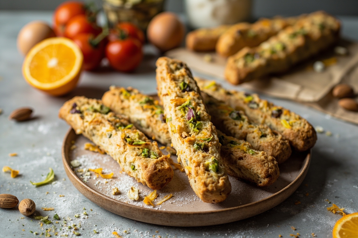 Pistachio Orange Almond Biscotti